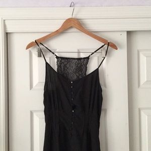 BCBGeneration Silky Black Jumpsuit with Lace Back